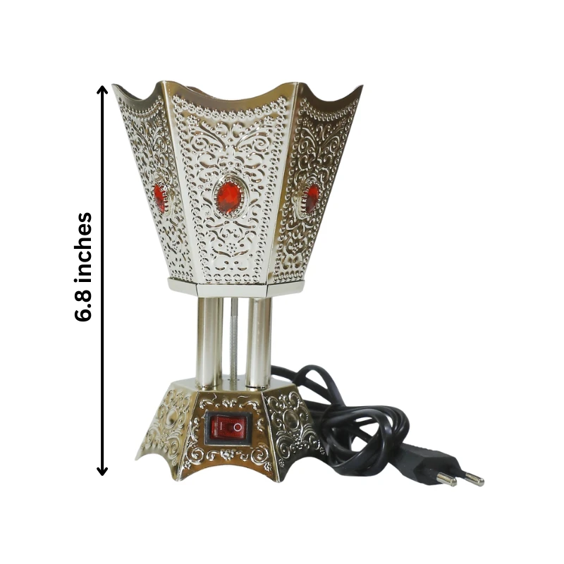 Crown Silver Electric Bakhoor Burner | 2 Free Bakhoors Included - Image 3